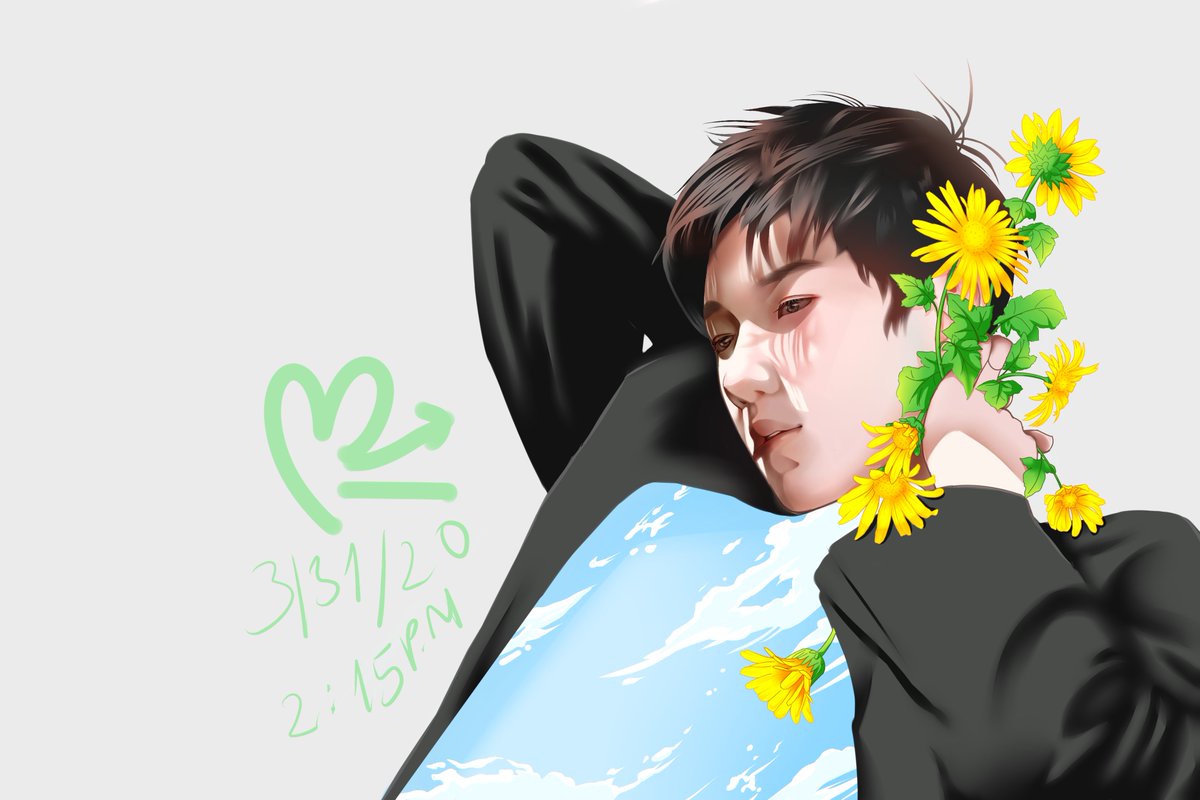 NinhOnly's tweet photo. #Hoa_Cúc_Vàng #sky_blu #chrysanthemum #Vương_Nguyên #Wang_Yuan #Roy_Wang #Fanart https://t.co/FJlXPm7xZj