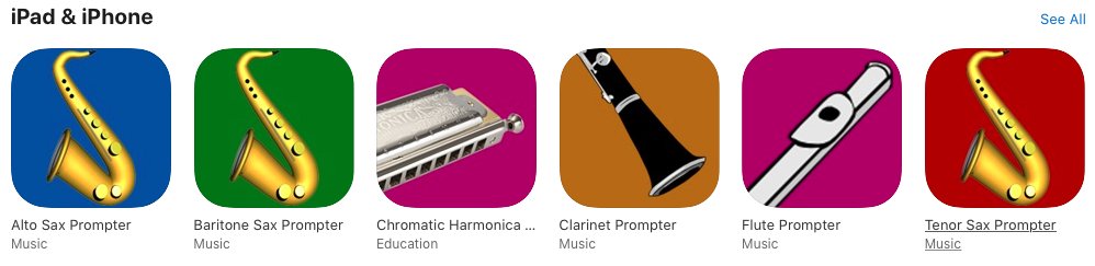 NotePrompterApp's tweet image. All 9 instrument versions of our #musicinstruction app--which shows NOTE FINGERINGS as a song plays--are free this week!
Here are the iOS versions:
apps.apple.com/us/developer/j…