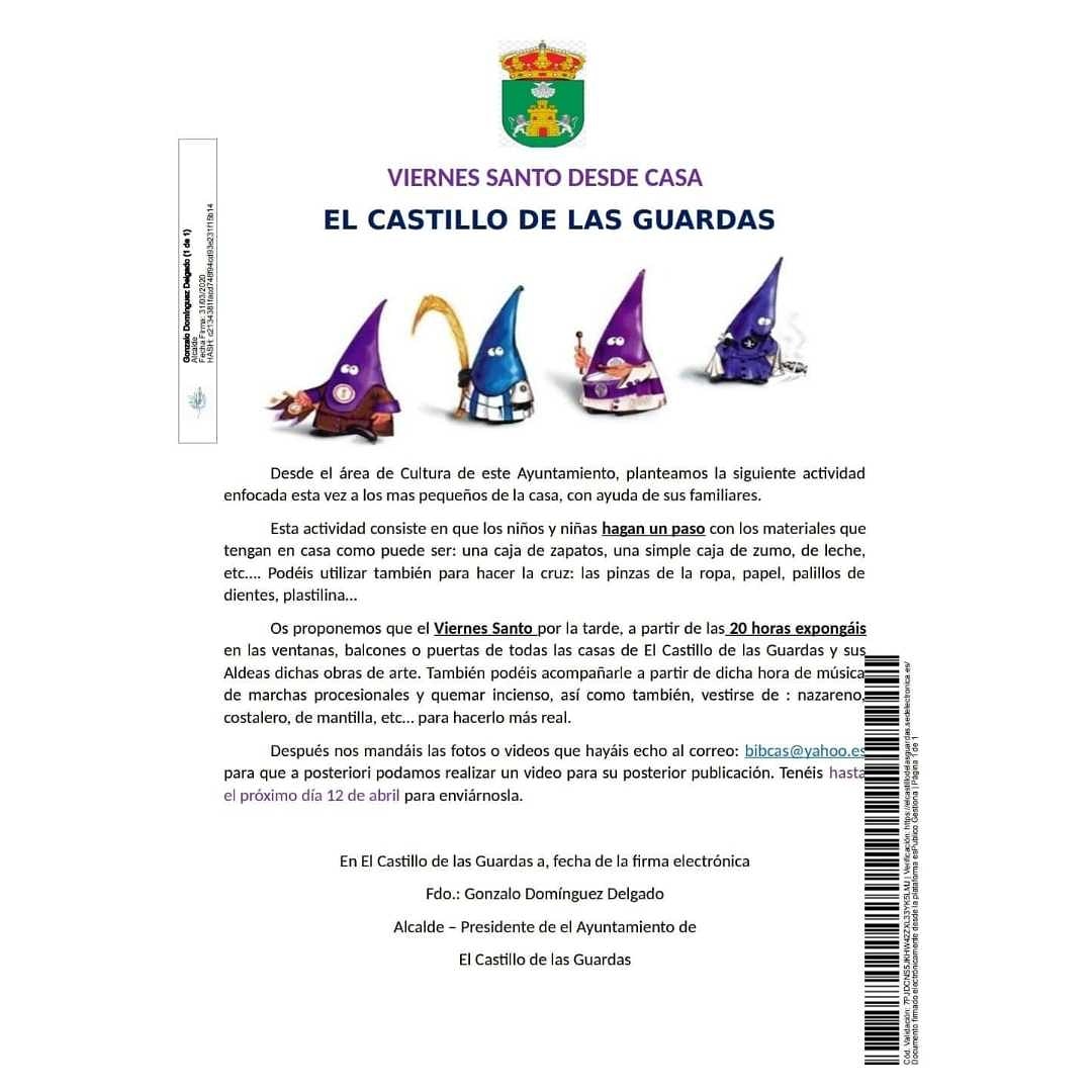 AYTOELCASTILLO's tweet image. Nueva actividad propuesta por el área de Cultura del Ayuntamiento El Castillo de las Guardas. 

#ELVIERNESSANTOQUEDATEENCASA
#SIENTELO
#MISERICORDIADOLORES