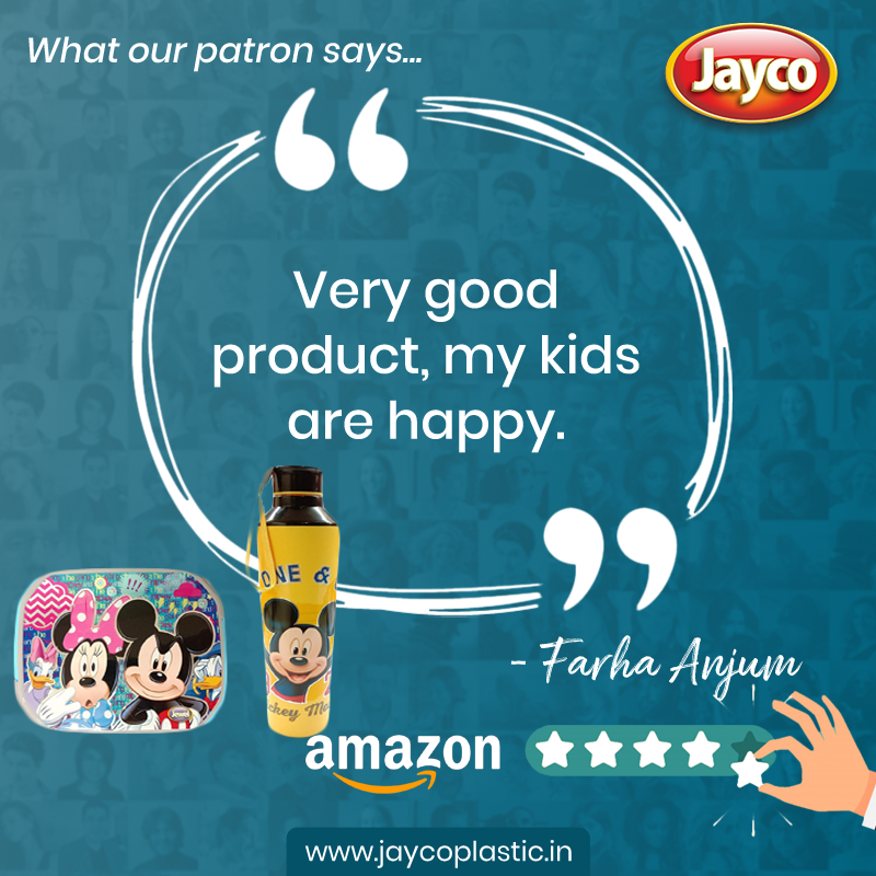 JaycoPlastic's tweet photo. A few words about Jewel Prime Lunch Box and Jayco Elements Insulated Water Bottle by an Amazon verified buyer.
Visit our website for all our products: https://t.co/7NqoijjDV4

#JaycoPlastic #Insulated #Tiffin #LunchBox #KidsLunchBox  #LunchPack #Prime #Elements #Reviews https://t.co/D1O6QvE75L