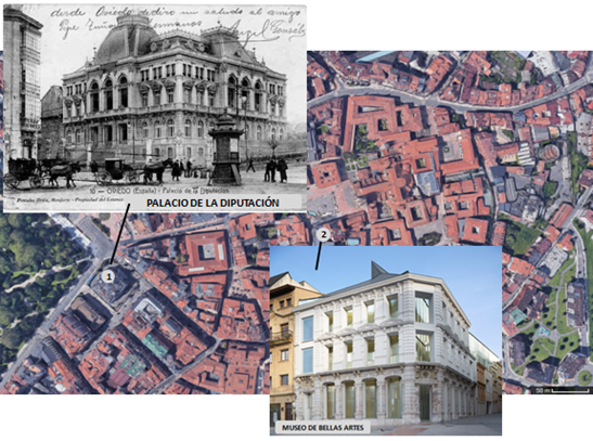 IGeociencias's tweet photo. (12/20). Algunos de los edificios que se encuentran dentro de este anillo son el actual conservatorio de música, la Casa de la Rúa o la fachada inferior del Museo de Bellas Artes...edificios de un estilo mucho más neoclásico y formados por la caliza gris marmórea. #GeoMicroMOOC https://t.co/PadzH8KEA7