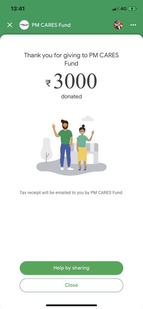 pribhatt29's tweet photo. Just did my bit with a small contribution @narendramodi 🙏🏼 PM cares fund ! @PMOIndia
#PMCARES #PMCaresFunds #IndiaFightsCornona #Contribute #DoYourBit #NaMo #SmallContribution #ItMatters #IndiaFightsCOVID19 #WereInThisTogether https://t.co/vaY1tZBEaB