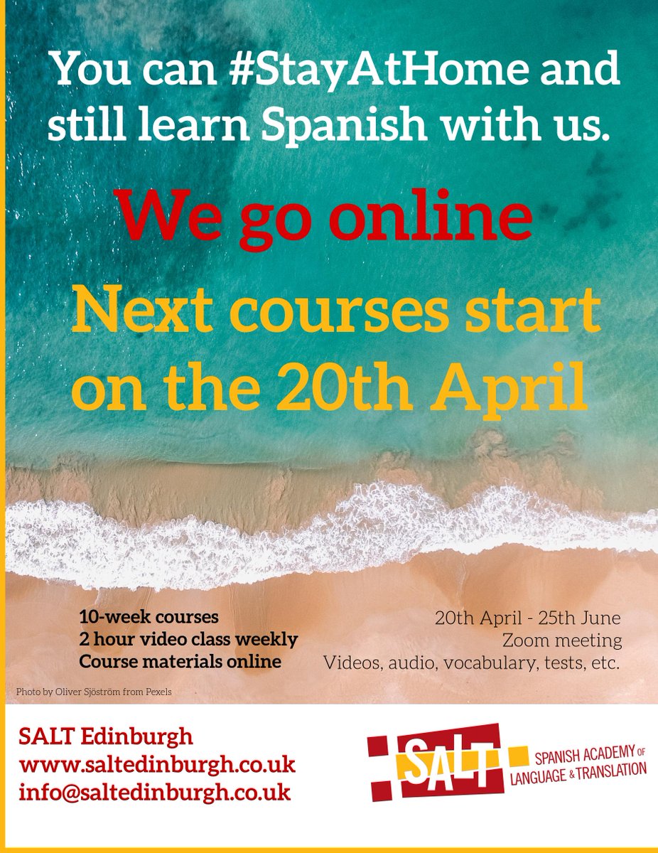 SALTedinburgh's tweet photo. We received many questions about our online courses. Check those FAQ's: https://t.co/UKVCZBOUsQ  #StayAtHome https://t.co/wJmsScWJku