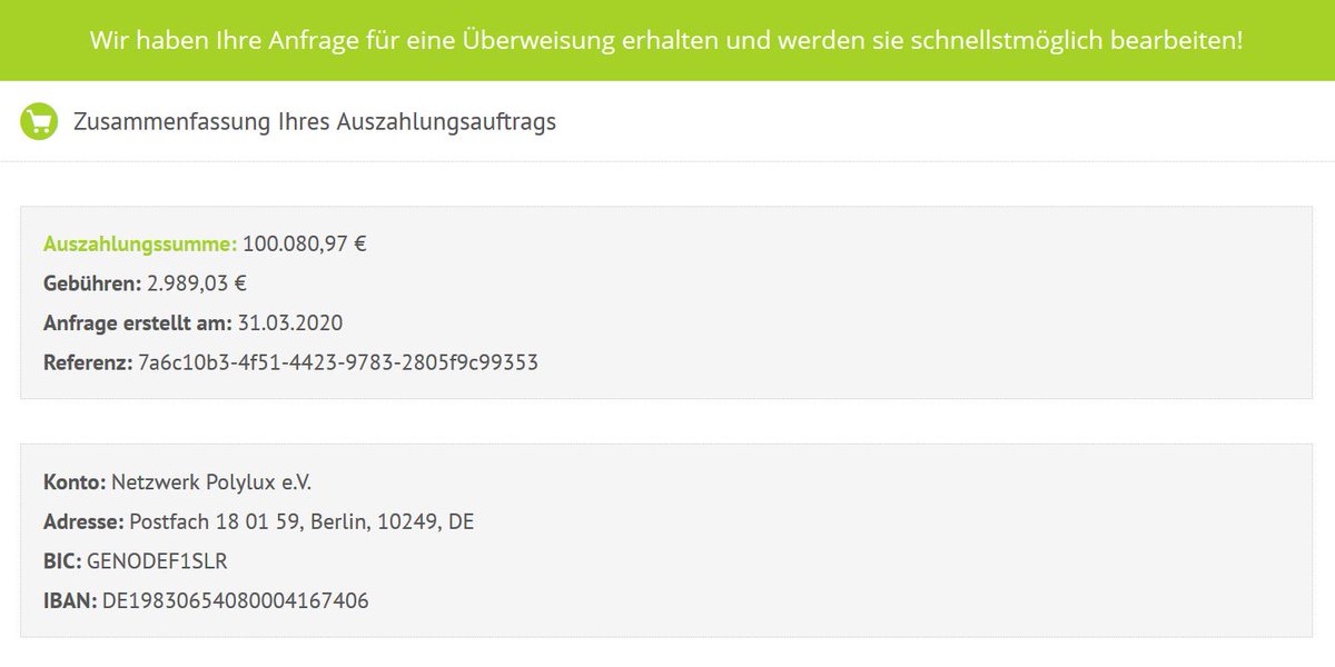 mrtzkr's tweet photo. Mission complete: Wir haben heute 100.080,97 € an @polylux_network überwiesen.
Danke an alle, die sich an der Spendenaktion beteiligt haben, danke all denen, die sich jeden Tag der AfD und anderen RassistInnen entgegenstellen! ❤
https://t.co/ItuJ7ljvte https://t.co/HDxCVvY2og