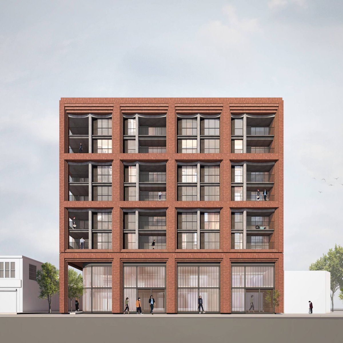 A gradient of #bricktextures combines to make a rich brick #façade in #Acton. buff.ly/2TX6L7W #architecture #brickwork #brickdesign #TiggCollArchitects