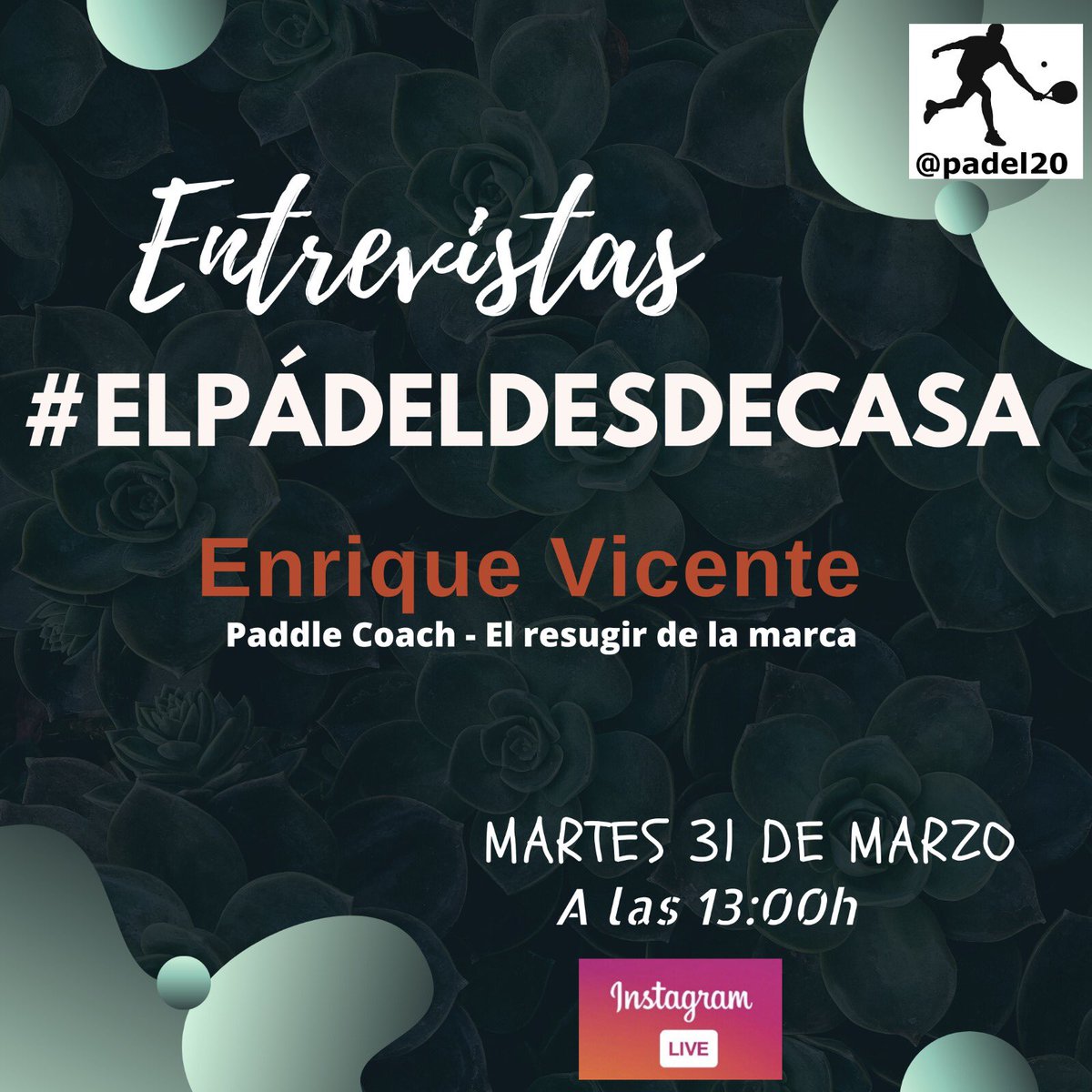 padel20's tweet photo. #ElPádelDesdeCasa

📆 Martes 31
#Day15

Recuerdas la marca @paddle_coach ?

Hoy a las 13:00h hablaremos con 
@enriquevicenteh uno de los impulsores de hacer resurgir esta marca.

Te esperamos 

Aquí en DIRECTO
👉 https://t.co/jID6JqXGmG https://t.co/eugME7gvKw
