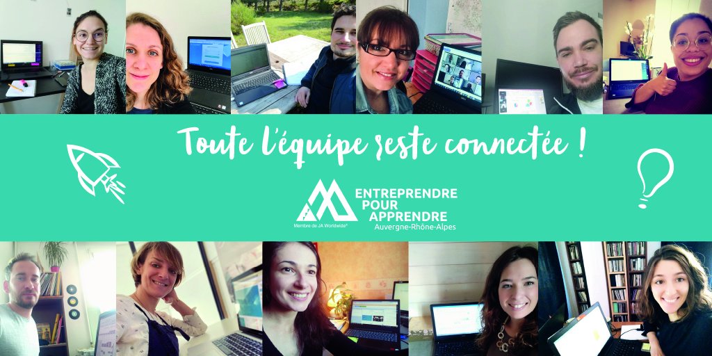 [EPA en TÉLÉTRAVAIL] 

Pendant cette période de confinement, toute notre équipe reste connectée !

Connectée à Internet, 
Connectée les uns aux autres,
Connectée à vous ; enseignants, encadrants, mentors, partenaires... 

Par téléphone, mail, sms, visio... Restons connectés ! ;)