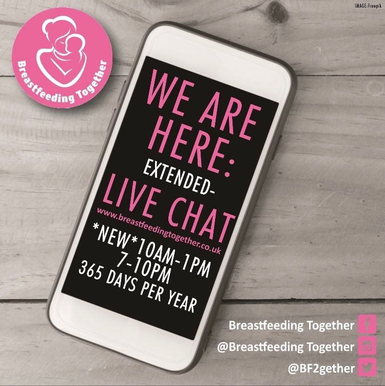 Bf2gether's tweet photo. We have Live Chat running every day 10-1pm and 7-10pm 🤰🏼🤱 

If you have an Infant Feeding Question then go to our website and click ‘Chat’ 👍

We have a team of knowledgeable and experienced Breastfeeding Peer Supporters waiting to chat to you, if you need us get in touch 💗 https://t.co/YqLvYDyctY