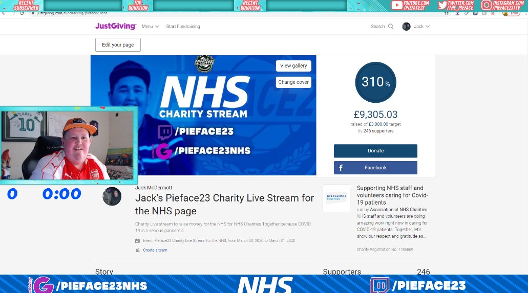 the_pieface's tweet photo. What a community. My personal £270 donation is processing and so is the £1300 of subscriber money with some ad rev left tomorrow taking the total to over £11,000 for NHS charities. RIP my hair and eyebrows but all for a wonderful cause, thank you 💙 https://t.co/wrHJqF6zr5