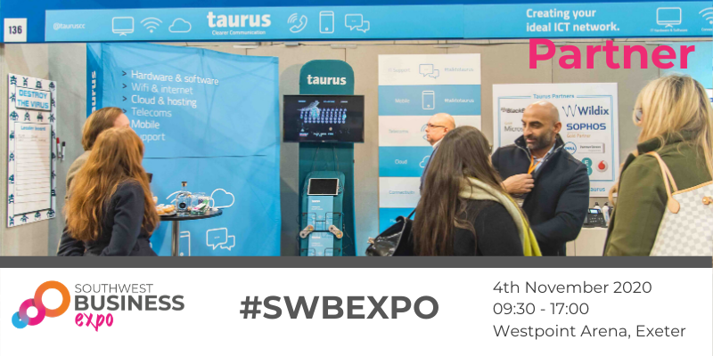 ⭐️ #SWBEXPO PARTNER HIGHLIGHT⭐️  
. @TaurusCC deliver services that allows you to be winners at what you do, whilst being confident that your ICT systems will be there to support you. 
⚡️ #SWBEXPO 
🗓️  4th November 2020 
📍 Westpoint Exeter 9:30 - 17:00
ed.gr/cb0vv