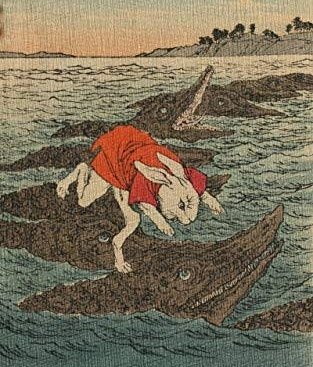 In Japan there is a folktale about 80 brothers who set out to visit a princess to seek her hand in marriage. On the way they met an injured rabbit who had been skinned by some crocodiles after he tricked them into helping him cross over the sea.1/5 #FairyTaleTuesday  #folklore