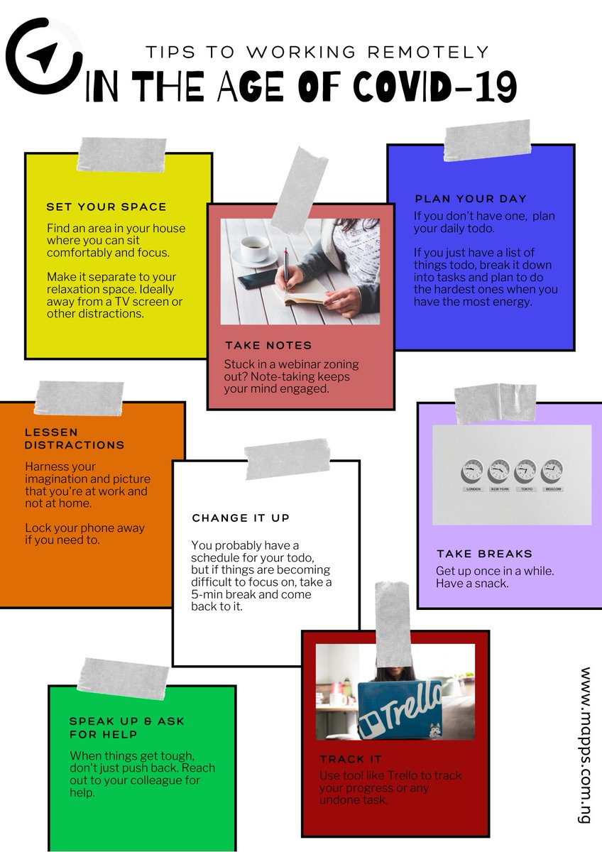 MappsHQ's tweet photo. If you’re working from home in this age of #COVID19, these tips will help you work better and be more productive:

#lockdown https://t.co/QGUdSIoN4k