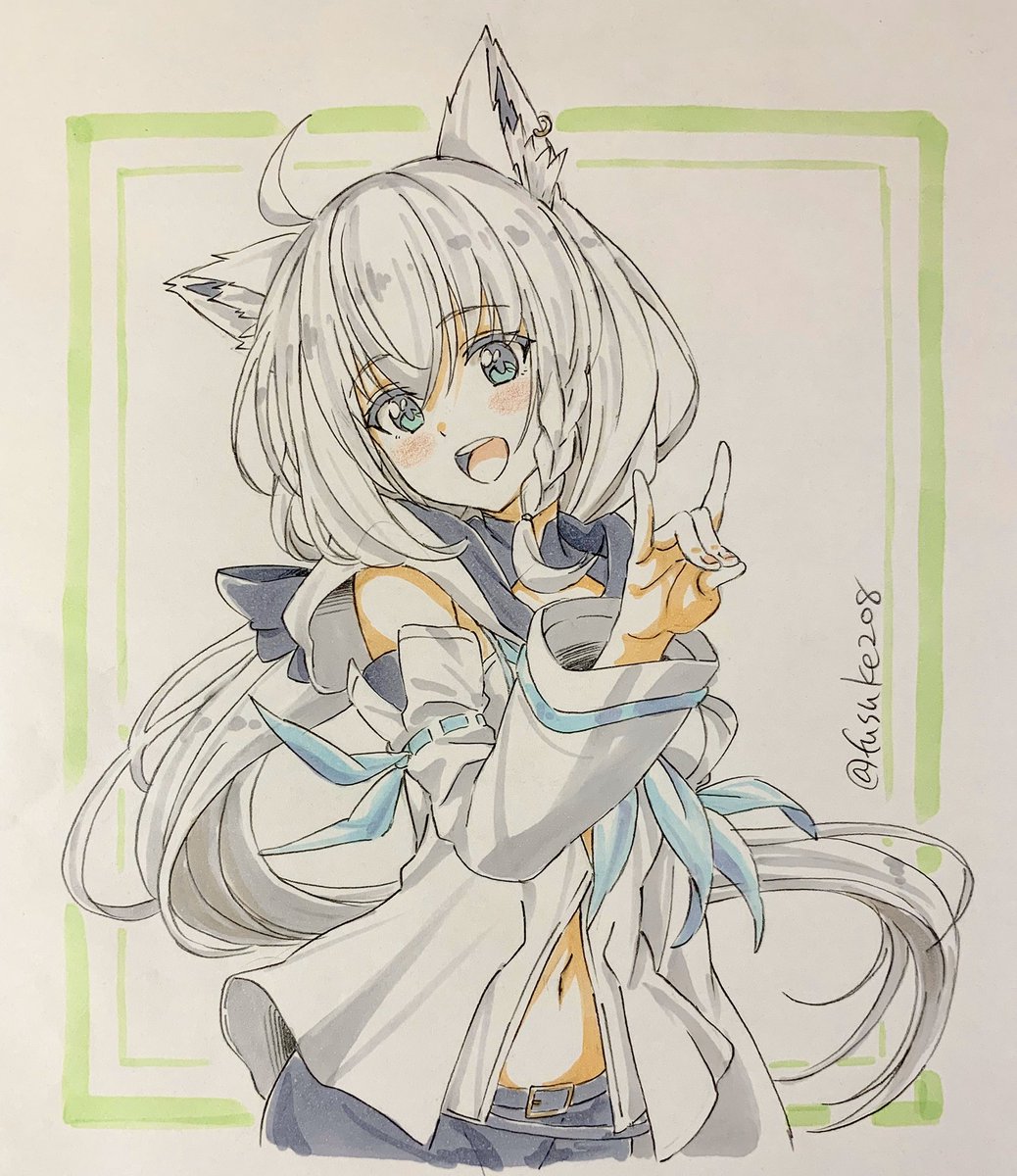 白上フブキ 「ホロライブゲーマーズ初描き揃いました(4人のポーズにシナジーを感じる) 」|ふうすけのイラスト
