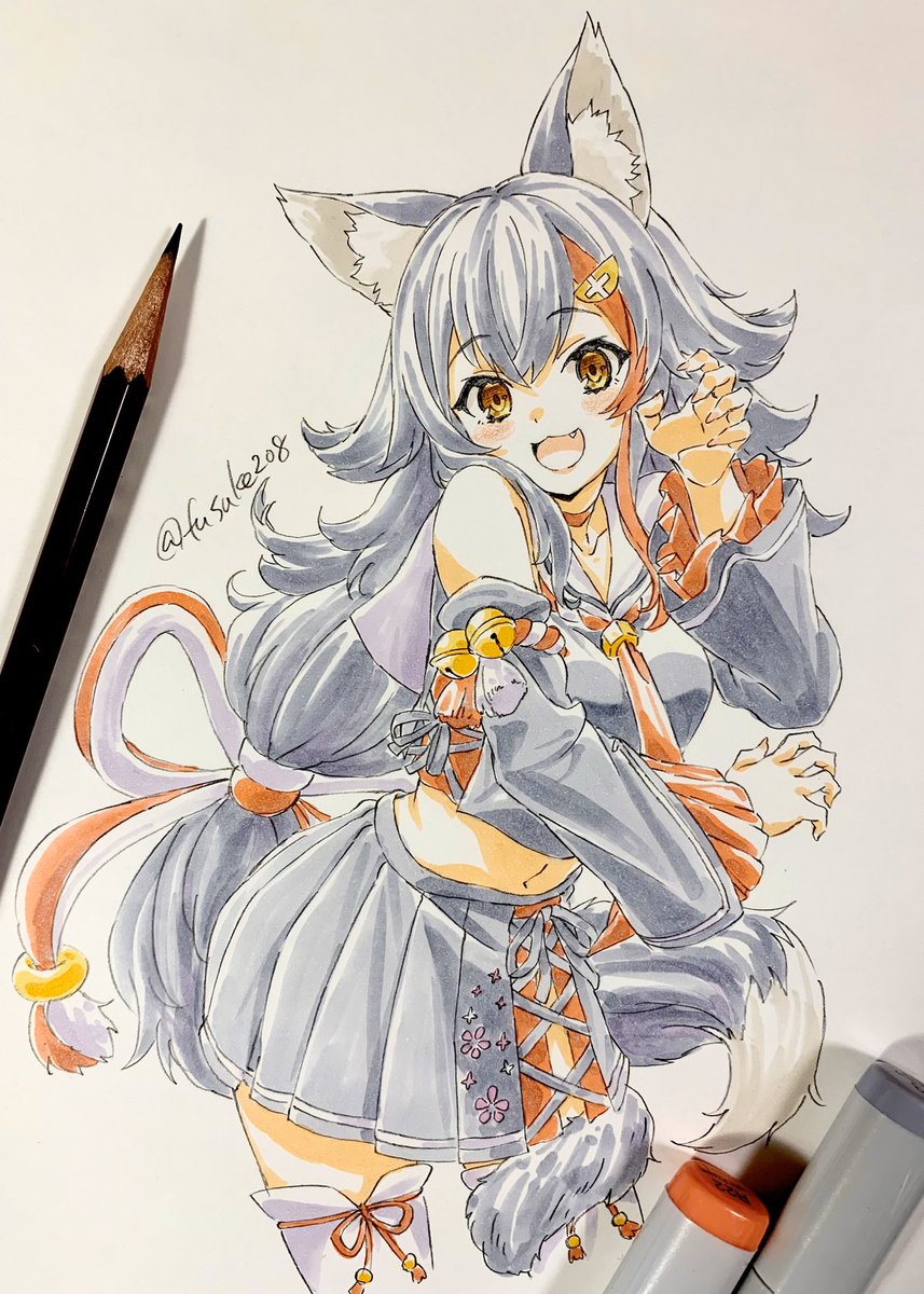 白上フブキ 「ホロライブゲーマーズ初描き揃いました(4人のポーズにシナジーを感じる) 」|ふうすけのイラスト