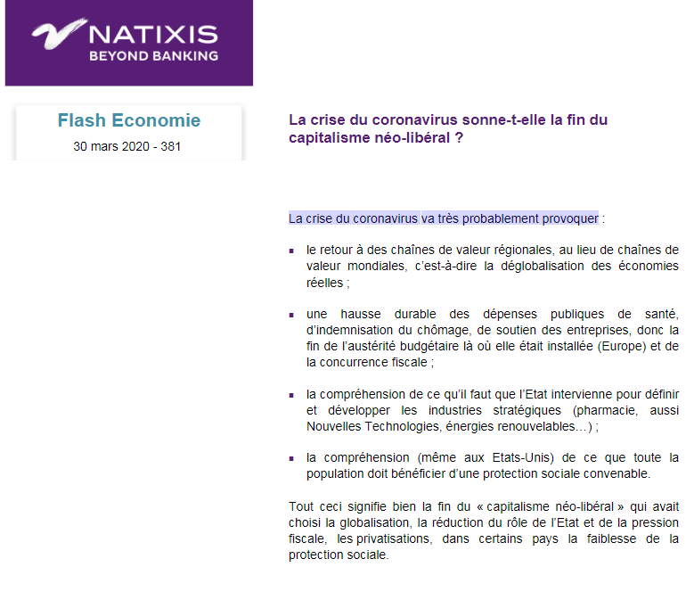Plain_Nicolas's tweet photo. La fin du "capitalisme néo-libéral" qui avait choisi la globalisation, la réduction du rôle de l’Etat et de la pression fiscale, les privatisations, dans certains pays la faiblesse de la protection sociale"

ET c'est @NatixisResearch qui le dit ! 

https://t.co/dPR7Nh9e6H https://t.co/OMKPXdAd49