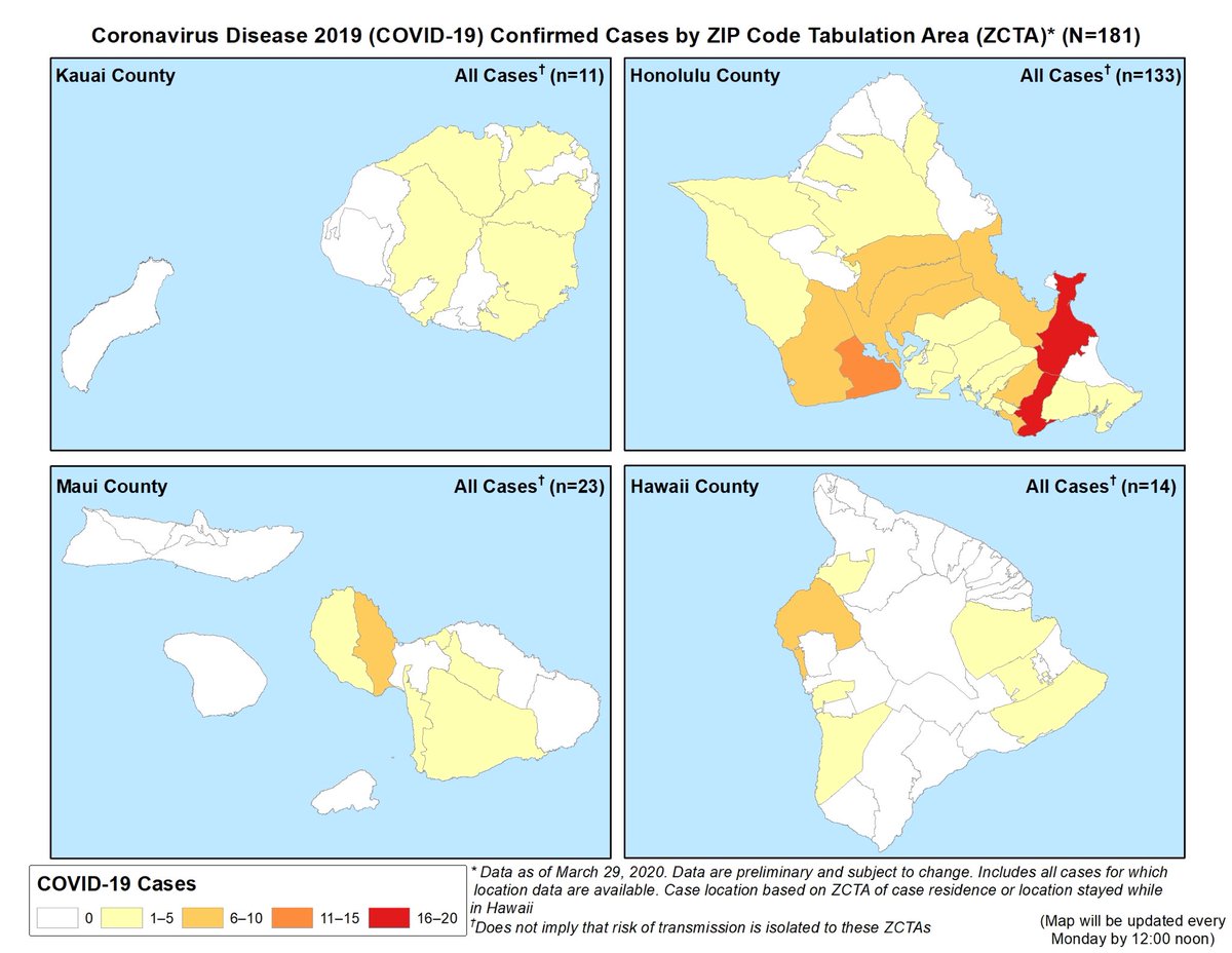 PanOpsHonolulu's tweet photo. COVID-19 cases by zip code for the State of Hawai‘i. https://t.co/Fj4L1jIMfm
