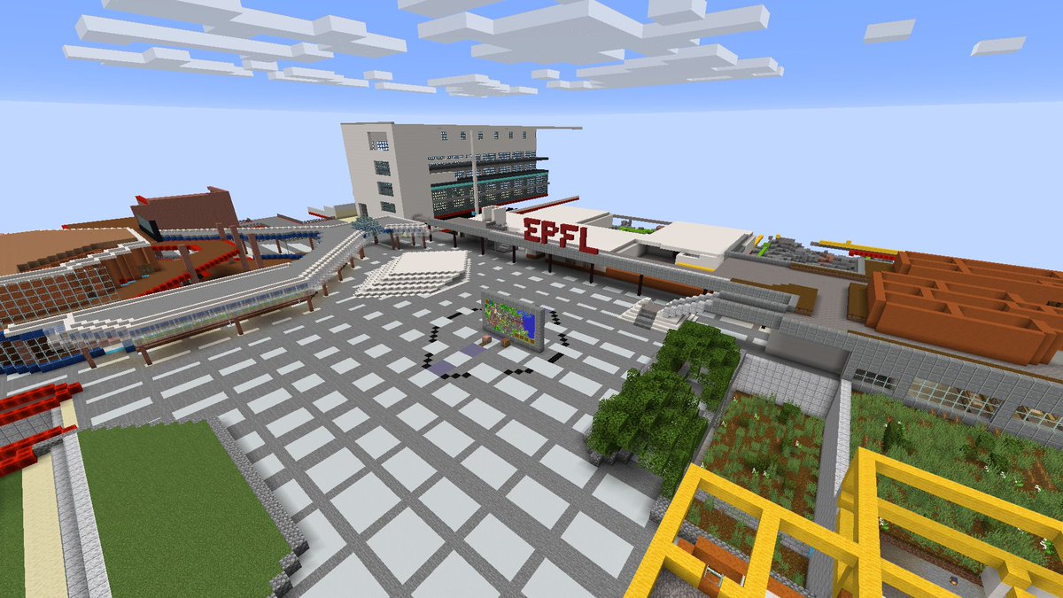 EPFL's tweet image. Pendant ce temps sur @Minecraft, des étudiant·e·s modélisent le campus dans son intégralité ⛏️ discord.gg/zYtZuue #epflcampus
