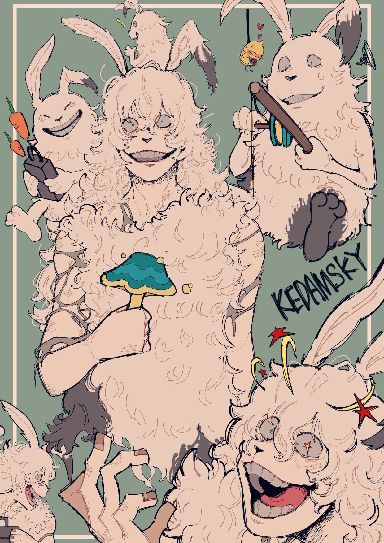 R I N K A ウサビッチ ケダムスキーちゃとキレネンコの擬人化考えた あと描くの練習した R I N K A ウサビッチ ケダムスキーちゃとキレネンコの擬人化考えた あと描くの練習した