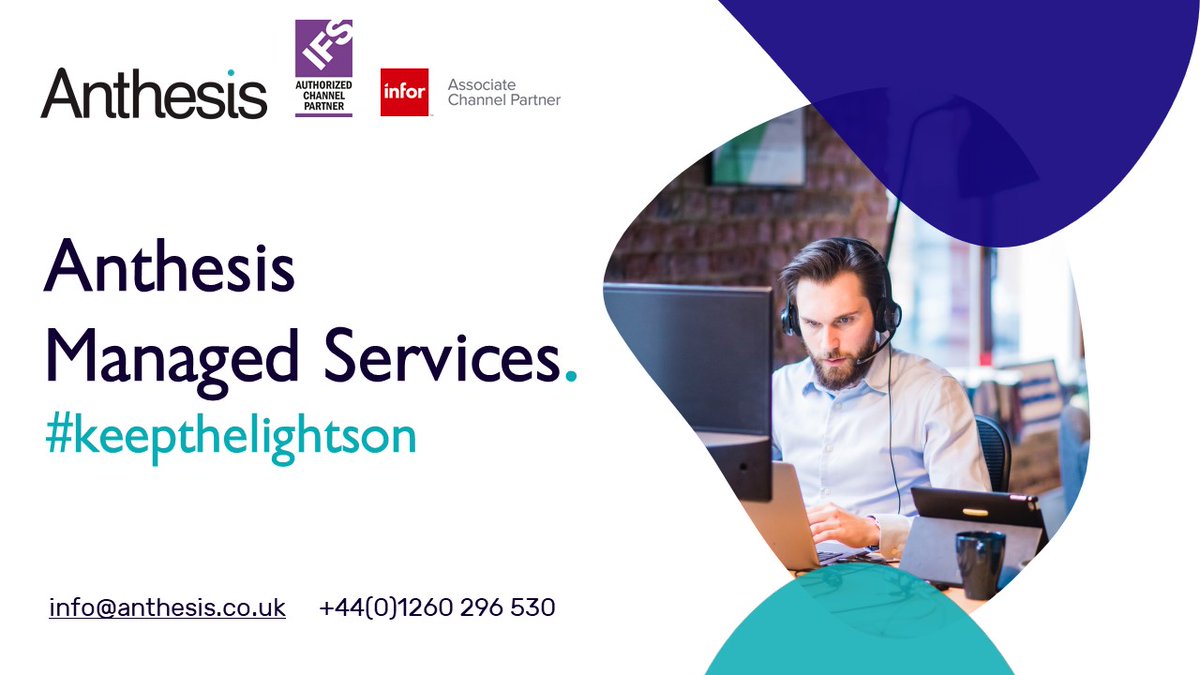 anthesis_erp's tweet photo. For users of @ifs or @Infor #M3, Anthesis offers remote Managed Services to resolve day-to-day system and user issues, and proactively monitor your application to prevent potential problems. We can help you #keepthelightson. 

Contact us: info@anthesis.co.uk +44(0)1260 296 530 https://t.co/pJgCfKIAkd
