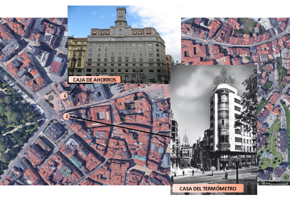 IGeociencias's tweet photo. (14/20). Algunos de los edificios que se pueden ver en esta zona son la Caja de Ahorros o el edificio del Termómetro #GeoMicroMOOC https://t.co/WzA6IgzGgV