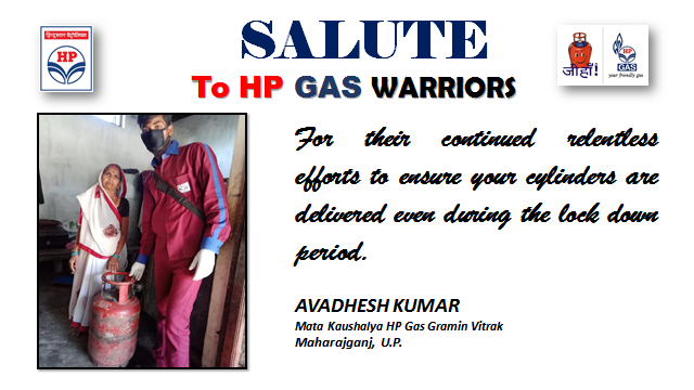 varnika_pathak's tweet photo. We salute our #HPGas  Deliverymen for their continued service during #CoronavirusLockdown  @HPCL @Vila1445 @RajeshKTiwary1 @Rg03Goel @iammohitdhawan https://t.co/MQmnOU8etP
