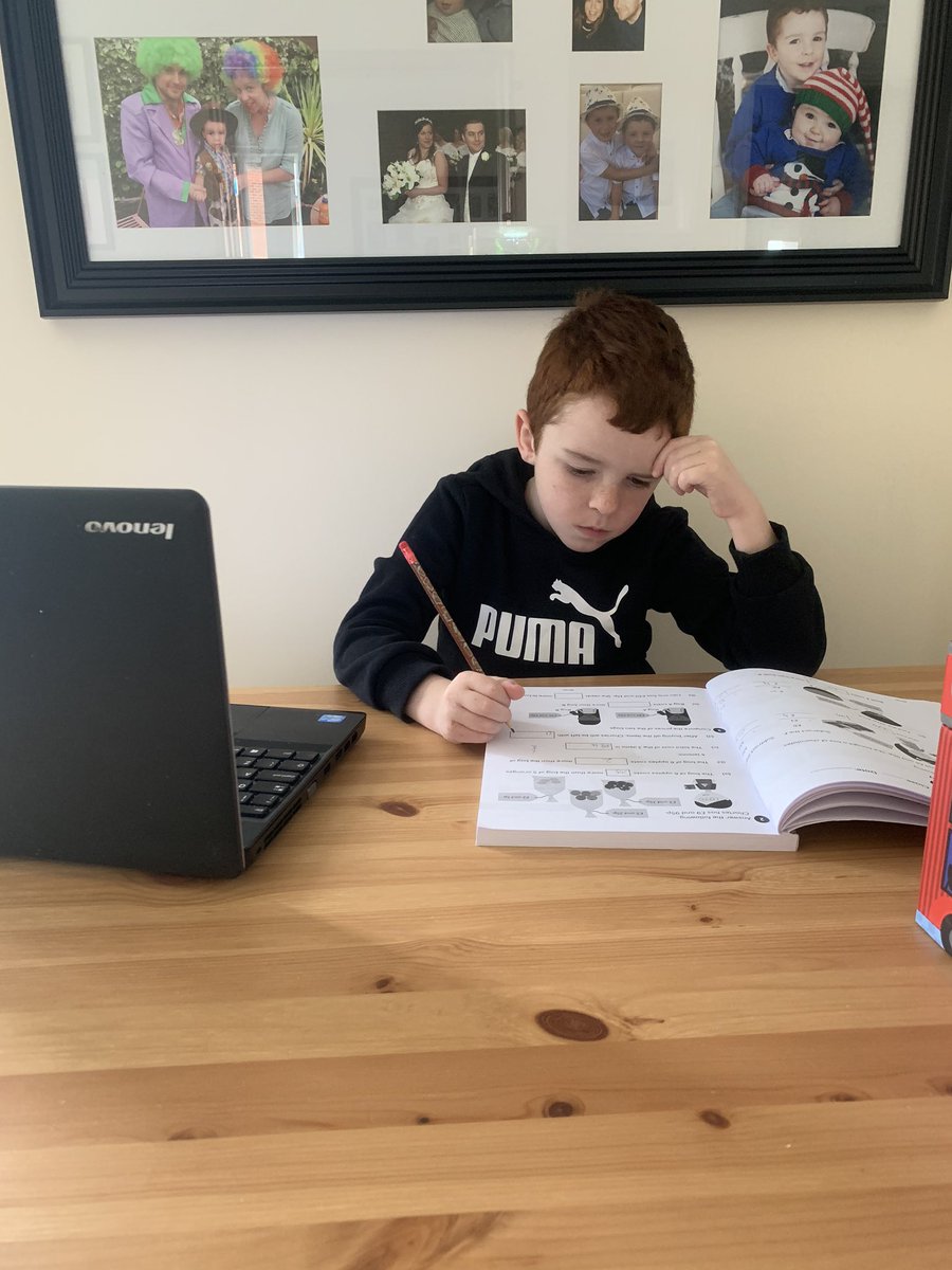 sarahstan's tweet photo. @Farnworth3OG concentrating on his maths💰 before starting his reading 📚 https://t.co/UtRvFDMk4E