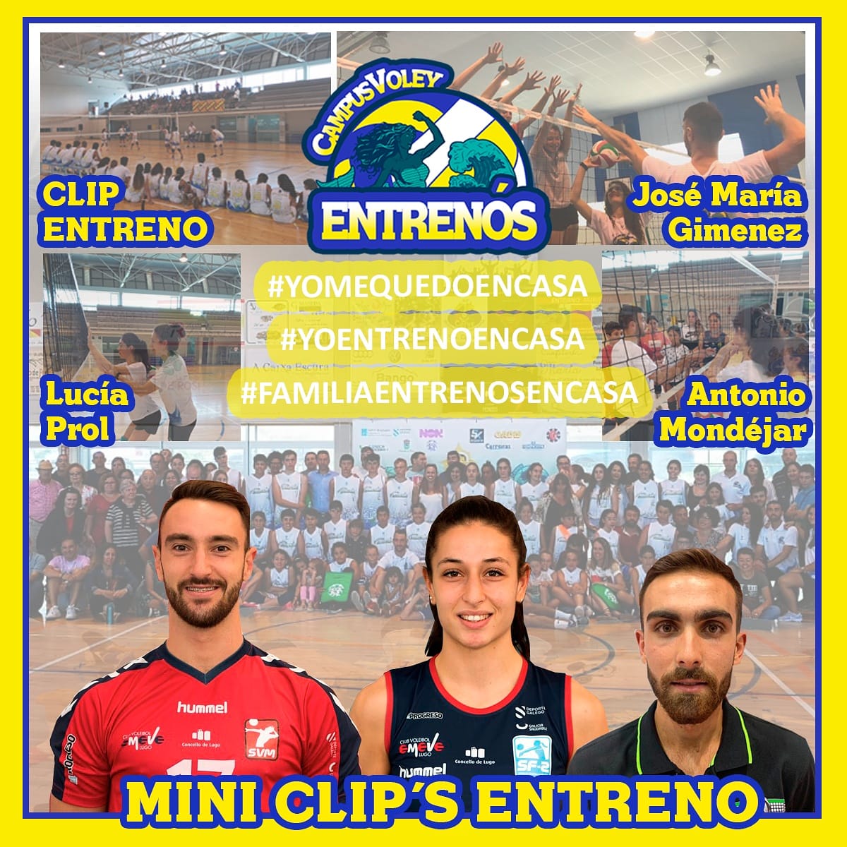 VoleyNos's tweet photo. #YoMeQuedoEnCasa
#YoEntrenoEnCasa
#FamiliaEntreNosEnCasa
🏐❗️DESDE MAÑANA, MINI RETOS DE TRABAJO❗️🏐
Gracias a la colaboración de Jose Maria Gimenez, Lucía Prol, y Antonio Mondejar desde mañana te retan para desarrollar diversos ejercicios en casa🔝Sigue en movimiento❗ https://t.co/zzkeHxK59Q