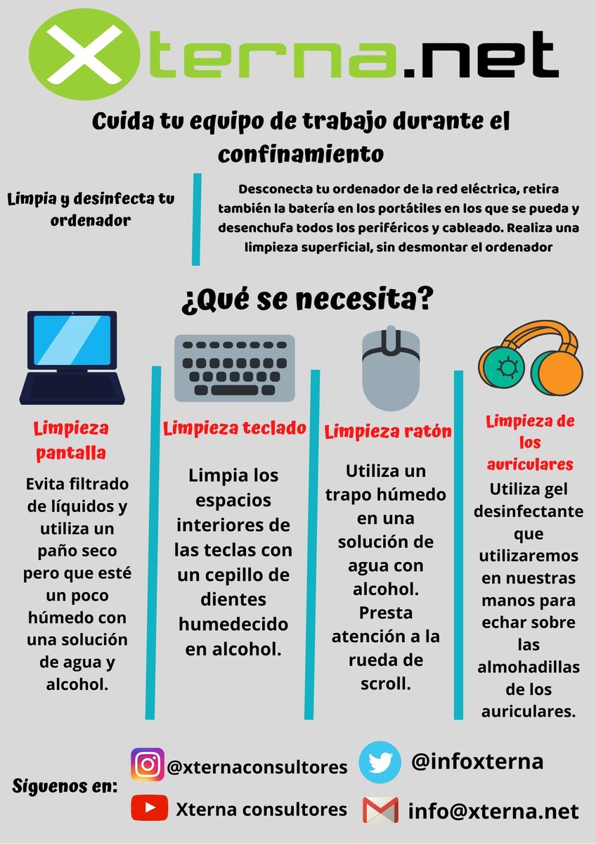 infoxterna's tweet photo. Mantén limpio tu equipo de una manera sencilla durante estos días.

#xterna #limpiatuequipo #QuedateEnCasa #CuarentenaTotal https://t.co/Jw0vl7dEsH