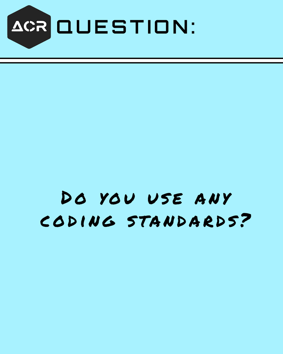 acroynon's tweet image. At work or on personal projects do you use/follow any coding standards or just go with the flow?
#askadev #programming #askdeveloper #devcommunity