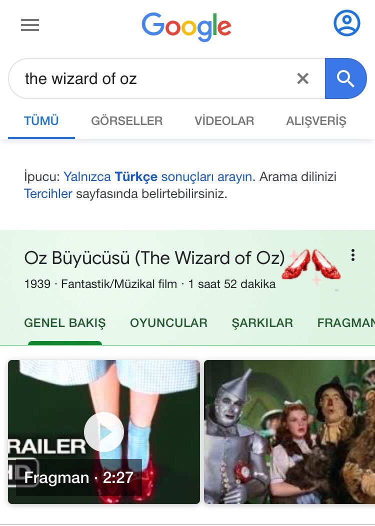 ozzybozkurt's tweet image. Google’a girip The Wizard of Oz yazıp kırmızı ayakkabılara 👠👠tıklasanıza💫✨❤️

#Google 
#thewizardofoz 
#ozbuyucusu