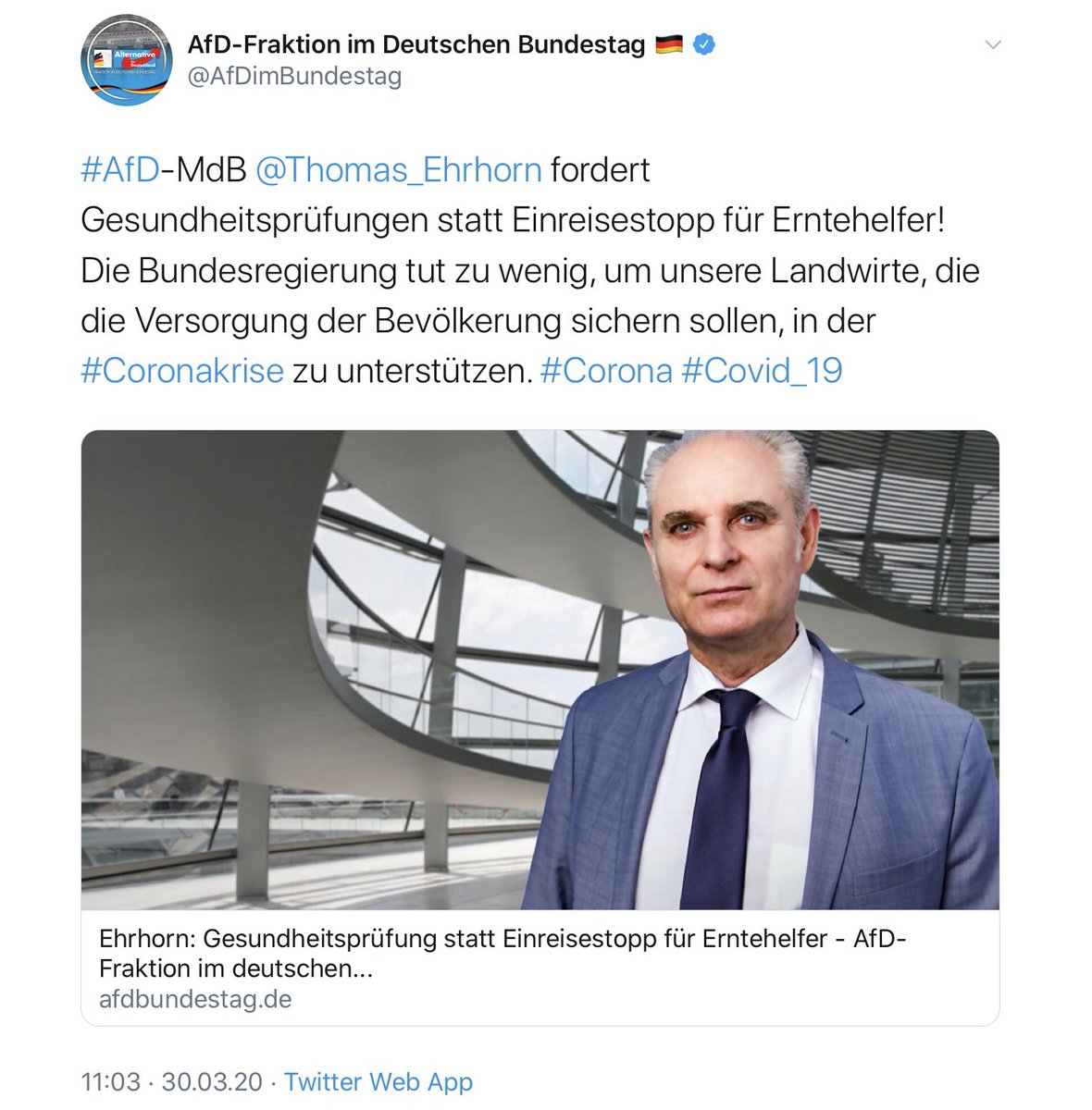 stephanpalagan's tweet photo. Liebes Corona-Tagebuch,

heute hat die AfD die Regierung dafür kritisiert, dass sie die Grenzen geschlossen (!) hat und gefordert, dass die Ausländer wieder nach Deutschland kommen sollen.

Ich glaube, die Quarantäne tut den Nazis nicht so gut...

Dein
Stephan https://t.co/TRGwHLDH50