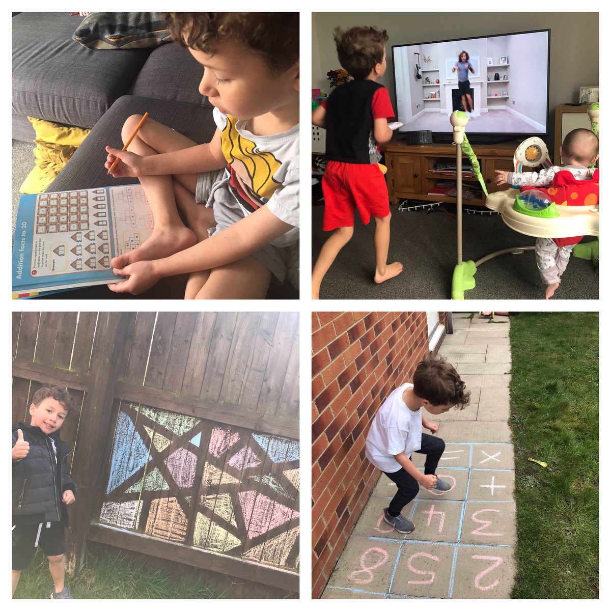 hmoderate's tweet photo. @holystoneschool Evan’s been enjoying the Body Coach before cooling down with some outdoor fun (where’s the sunshine gone?) and some activity books. He misses you all! https://t.co/kS50ZGgrr2