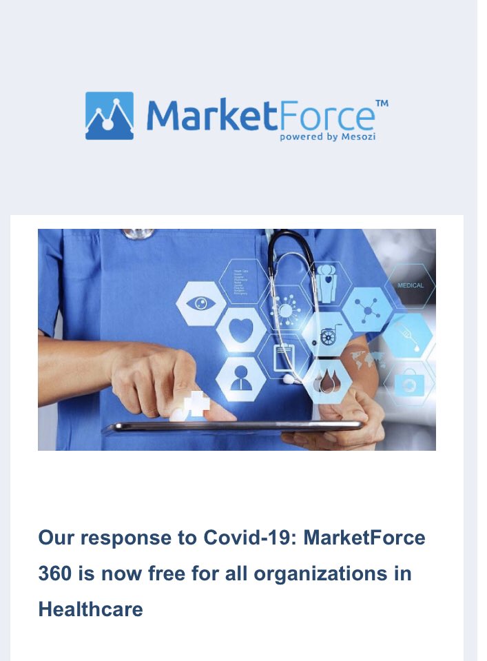 vikventures's tweet photo. @MesoziGroup  is making its sales and distribution automation software,MarketForce available FREE to African firms who provide healthcare services and/or are engaged directly in the fight against Covid-19. Get in touch via lucrezia@mesozi.com/+254 714 000 384 #COVID19 #VBAN https://t.co/MDVdrVCUMq