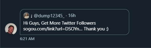 CrypOdin's tweet photo. Account: thebigwave20021 👈🆘🆘WARNING 🆘🆘
I received a spam DM with link to some app from this account. 🆘thebigwave20021🆘
Do NOT click it! It will send auto DM to all followers.
I blocked and reported it!
Sorry if you received a DM, so be aware!!!
#DMspam https://t.co/aNXmvn1d2I