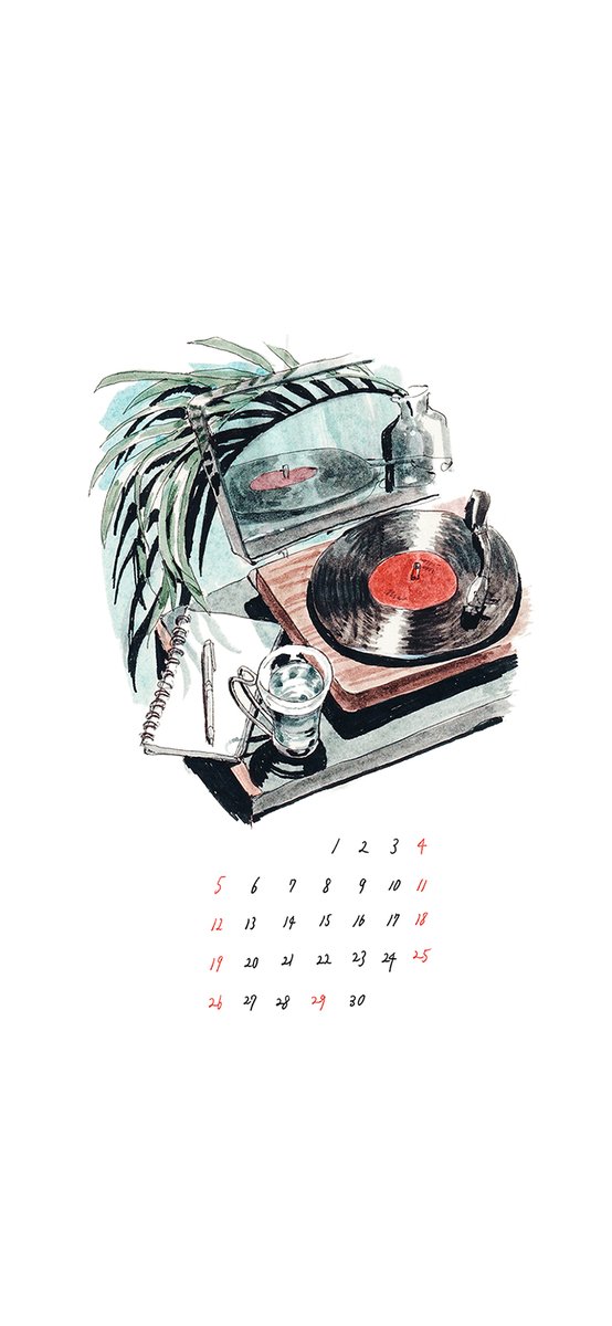 「4月のカレンダーを作りました。壁紙にどうぞ? 」|INEのイラスト