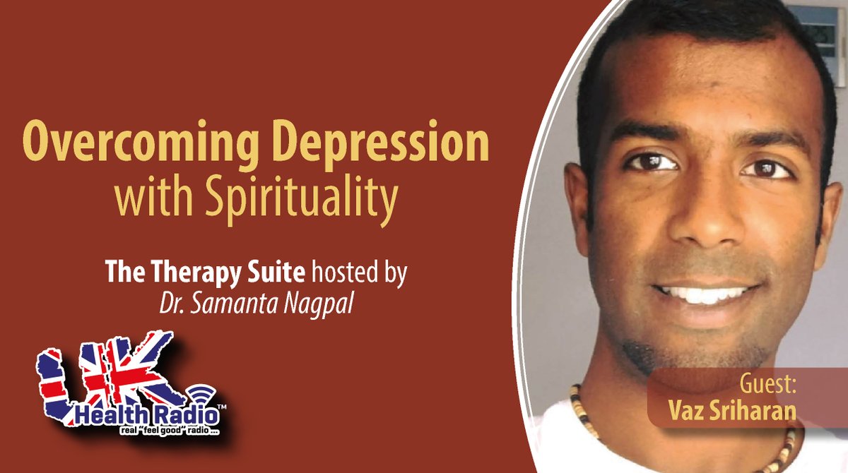 ukhealthradio's tweet photo. Dr. @NagpalSamanta on @ukhealthradio - Overcoming #depression with #spirituality. Interview with @vazsriharan founder of London College of Spirituality, #author #spiritualguide #mentor &amp; #healer.

#MentalHealthAwareness #MentalHealth
👉🎙📻 https://t.co/W95F404pxe https://t.co/DdwAUZCLsc