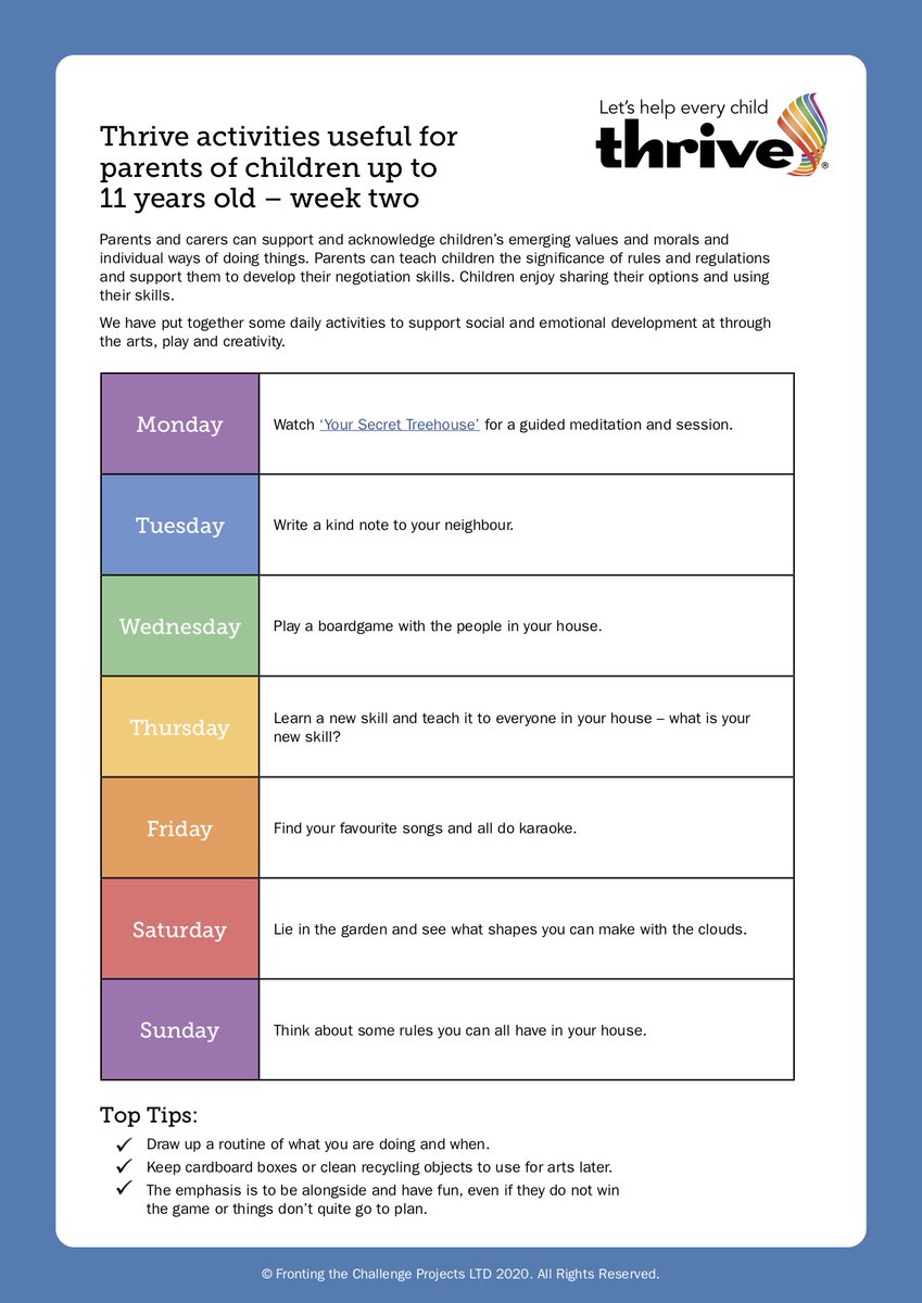 CourthouseMent1's tweet image. Have you seen these great weekly activity ideas from thrive? We would love to see the amazing activities you have tried. #heretohelp #learningmentors
