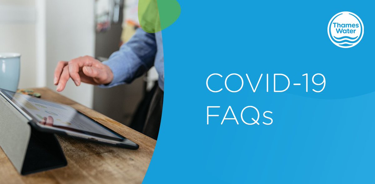 thameswater's tweet photo. We understand you might have some questions around #Covid19 right now, so we’ve created a page of FAQs, which we’ll keep updated, here: https://t.co/BnMm5UI847 #Covid-19 https://t.co/K3EyWHInQO