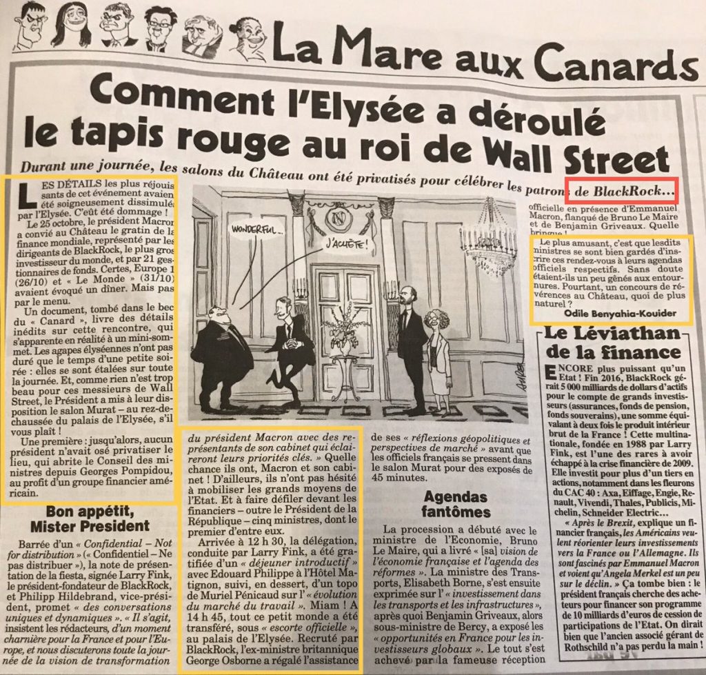 Gavroch2017's tweet photo. Blackrock, le fonds d'investissement qui a ses ronds de serviette à l'Élysée possède 8.40% de Gilead. Ce labo produit le remdesivir, traitement concurrent de la cure républicaine (75 frs) préconisée par le Professeur Raoult. À la santé du peuple, Macron préfère celle de Blackrock https://t.co/fp1PbXmizu