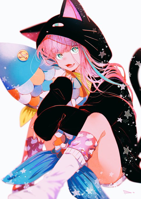 パジャマにゃーちゃん さんかく のイラスト