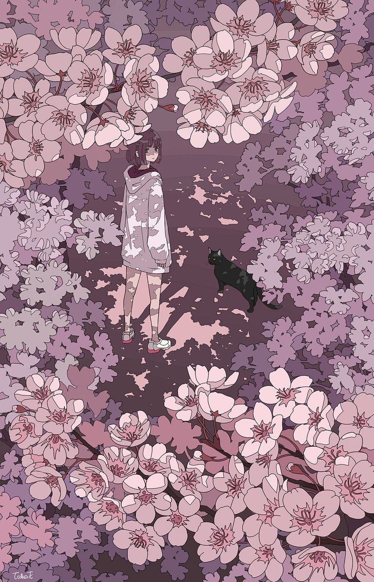 夜桜 月が綺麗ですね トーコ Tokoのイラスト