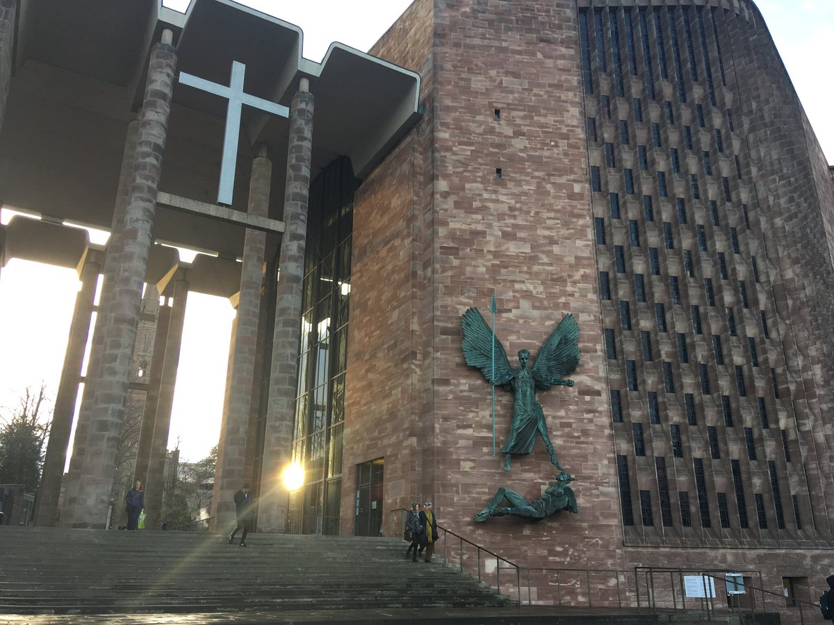 HeritageHeathr's tweet photo. Day 7 #achurchaday another iconic #20thCentuary building #BasilSpence #Cathedral with the fine #JacobEpstein sculpture https://t.co/VCXfECYVOo