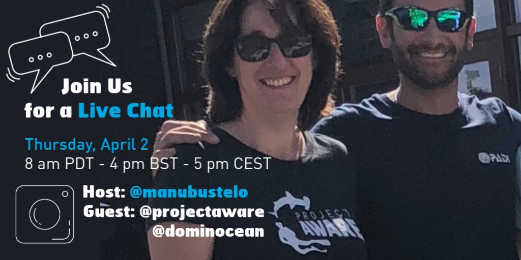 padiaware's tweet photo. Join @PADI #Ambassadiver and Ocean Adventurer @manubustelo on his #Instagram live feed for a Live Chat with @projectaware @dominocean - We'll chat about our shared passion for the ocean 🌊 and staying connected with the ocean community #OceanIndoors - Don't miss it! https://t.co/ORTJkf6SLN