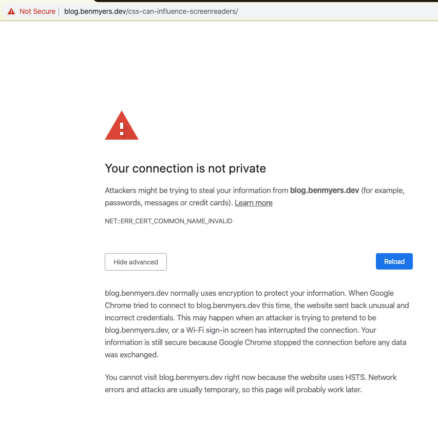 mczpak's tweet photo. @pawelgrzybek Hm, strange looks like HTTPS issue but I had something like this first time. 
Same in Safari. https://t.co/Bsa6cqTm23