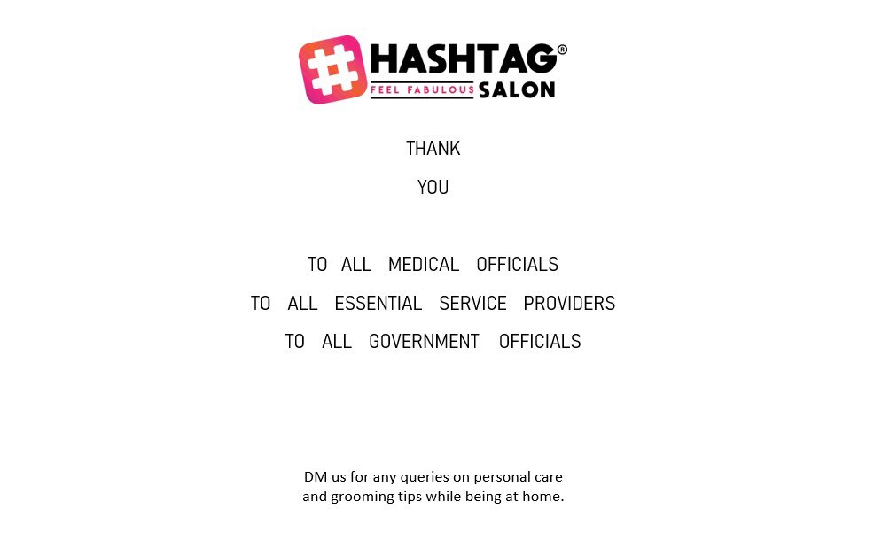 HashtagSalon's tweet photo. Hashtag salon’s thoughts and prayers are with everyone who is serving in the frontline and everyone who is affected. We hope when nature gives us a chance to restart, we come back stronger, together.
.
#hashtagsalon #besafe #stayhome #indiafightscorona https://t.co/m6RvyY5pLF