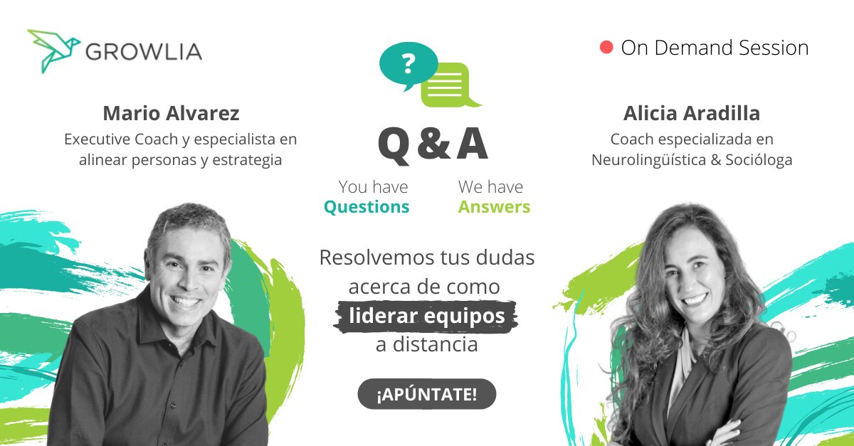 Q&amp;A ¿CÓMO AFRONTAMOS LA CRISIS DEL CORONAVIRUS?

En Growlia lanzamos nuestro Q&amp;A GRATUITO una sesión de preguntas y respuestas de la mano de dos destacados coaches ejecutivos.

📩On demand 
⬇️Míralo aquí
      bit.ly/GrowQA