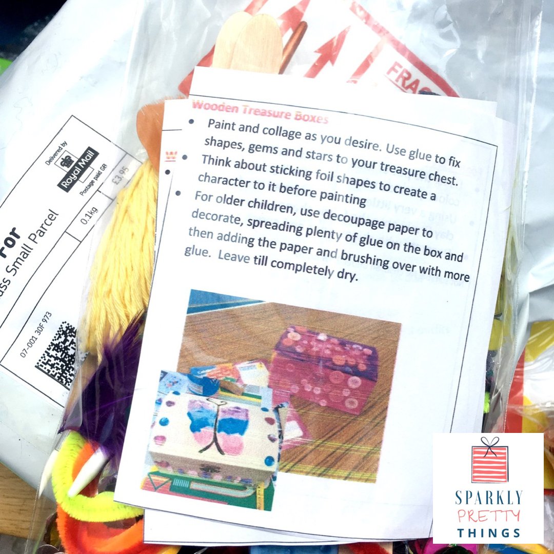 sparkly_pretty's tweet photo. Another order of craft kits going out this morning, this time to a little girl called Charley who’s in hospital and can’t have visitors....Charley get well soon and we’ve popped a little extra kit in there for you xx https://t.co/hWVJY3IwTc