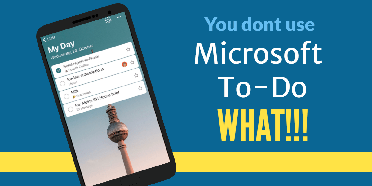 Sharon__Sumner's tweet photo. You Don’t Use @MicrosoftToDo – What!!!!!
Have you ever had one of those moments where you realise, by showing someone else a tool, just how good it is!. https://t.co/HYGKmPBQTN https://t.co/QY290Ro92Q