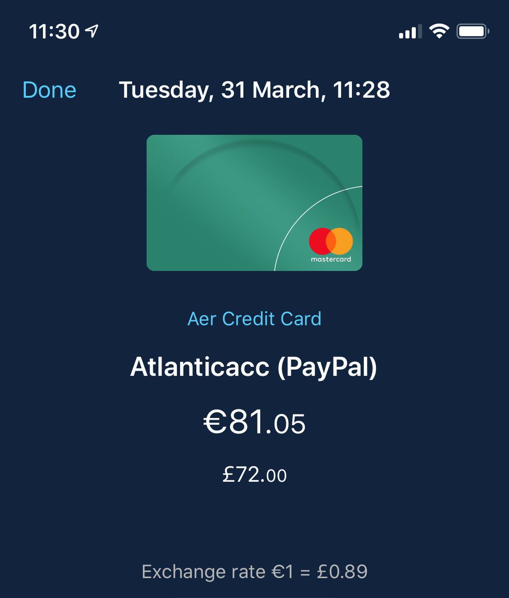Spoke to a friend recently who didn't know they should always turn off the default conversion when buying on @Paypal, <a href="/amazon/">Amazon</a>, etc. I'd love to know how many $millions they make from the terrible exchange rates they offer. 

Here's an example from today. Difference of €3.42 (4%)