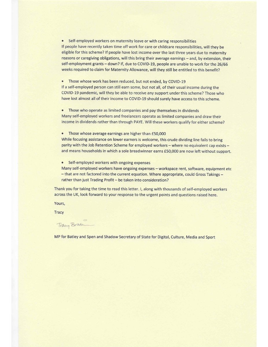 With over 47% of PAYE freelancers afraid they won’t qualify for government support, I wrote to <a href="/RishiSunak/">Rishi Sunak</a> to ensure he includes PAYE freelancers and those encouraged to set up as a Ltd Company in his support package.
<a href="/EquityUK/">Equity</a> <a href="/bectu/">Bectu</a> <a href="/TheWritersGuild/">The Writers' Guild</a> <a href="/Creative_Fed/">Creative Federation (Archive)</a> <a href="/ProspectUnion/">Prospect Union</a>
